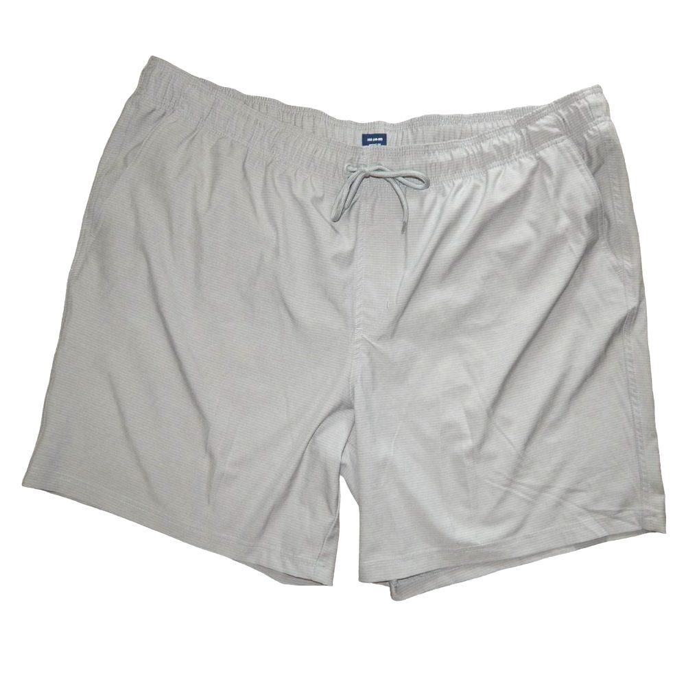 George Men’s 3XL 48–50 Gray & White Striped Quick Dry Swim Trunks Shorts 7"